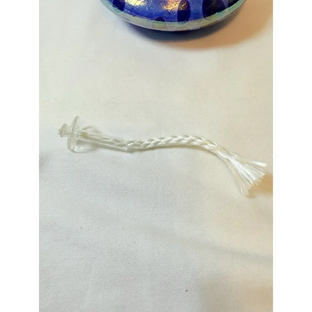 Iridescent Hand Blown Glass Blue & Purple Color Oil Lamp